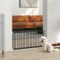 Barrera de Seguridad para Perros Pequeños Extensible 67-93,5 cm Altura 45 cm para Puertas y Escaleras Negro