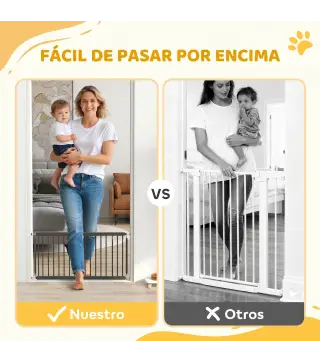 Barrera de Seguridad para Perros Pequeños Extensible 67-93,5 cm Altura 45 cm para Puertas y Escaleras Negro