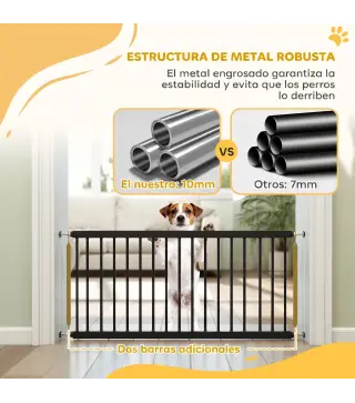 Barrera de Seguridad para Perros Pequeños Extensible 67-93,5 cm Altura 45 cm para Puertas y Escaleras Negro