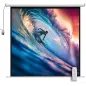 Pantalla de Proyector Eléctrica 92 Pulgadas Pantalla de Proyección con Control Remoto Formato 1:1 HD 4K Blanco
