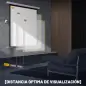 Pantalla de Proyector Eléctrica 92 Pulgadas Pantalla de Proyección con Control Remoto Formato 1:1 HD 4K Blanco