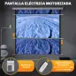 Pantalla de Proyector Eléctrica 92 Pulgadas Pantalla de Proyección con Control Remoto Formato 1:1 HD 4K Blanco