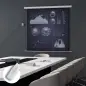Pantalla de Proyector Eléctrica 92 Pulgadas Pantalla de Proyección con Control Remoto Formato 1:1 HD 4K Blanco