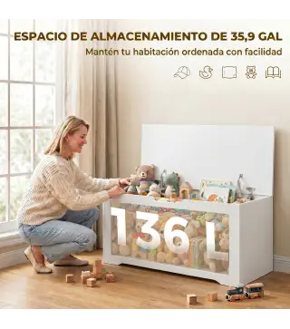Baúl de Almacenaje 136L Banco de Almacenaje con Panel de Ratán para Recibidor 100x40x45 cm Blanco
