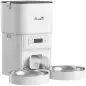 Comedero Gato Automático 4L Dispensador Comida para Gatos/Perros 1-6 Comidas al Día 2 Cuencos 2 Fuentes de Alimentación