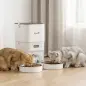 Comedero Gato Automático 4L Dispensador Comida para Gatos/Perros 1-6 Comidas al Día 2 Cuencos 2 Fuentes de Alimentación
