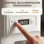 Comedero Gato Automático 4L Dispensador Comida para Gatos/Perros 1-6 Comidas al Día 2 Cuencos 2 Fuentes de Alimentación