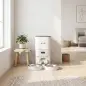 Comedero Gato Automático 4L Dispensador Comida para Gatos/Perros 1-6 Comidas al Día 2 Cuencos 2 Fuentes de Alimentación