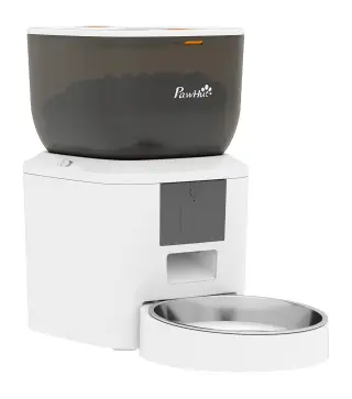 Comedero Automático 4L WiFi 2.4G para Gatos Perros con Control App 2 Cuencos 1-10 Comidas al Día Grabadora Voz 10s