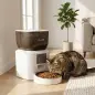 Comedero Automático 4L WiFi 2.4G para Gatos Perros con Control App 2 Cuencos 1-10 Comidas al Día Grabadora Voz 10s