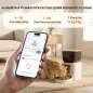 Comedero Automático 4L WiFi 2.4G para Gatos Perros con Control App 2 Cuencos 1-10 Comidas al Día Grabadora Voz 10s