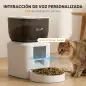 Comedero Automático 4L WiFi 2.4G para Gatos Perros con Control App 2 Cuencos 1-10 Comidas al Día Grabadora Voz 10s