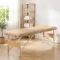 Camilla de Masaje Plegable con Marco de Madera con Altura Regulable y Bolsa de Transporte 186x60x61-87 cm Marrón Camilla de Masaje Plegable con Marco de Madera con Altura Regulable y Bolsa de Transporte 186x60x61-87 cm Marrón