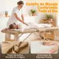 Camilla de Masaje Plegable con Marco de Madera con Altura Regulable y Bolsa de Transporte 186x60x61-87 cm Marrón Camilla de Masaje Plegable con Marco de Madera con Altura Regulable y Bolsa de Transporte 186x60x61-87 cm Marrón