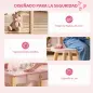 Tocador de Maquillaje Niña Tocador Infantil con Taburete Espejo Cajón y 2 Estantes Abiertos para Niños 3 a 6 Años Rosa