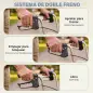 Andador para Ancianos Plegable con Asiento 4 Ruedas Altura Ajustable Frenos de Maneta Cesta Bandeja Porta Bastón Azul