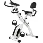 Bicicleta Estática Plegable con 8 Niveles de Resistencia Volante Pantalla LCD Bluetooth Pulsómetro y Sillín Ajustable