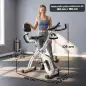 Bicicleta Estática Plegable con 8 Niveles de Resistencia Volante Pantalla LCD Bluetooth Pulsómetro y Sillín Ajustable
