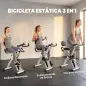 Bicicleta Estática Plegable con 8 Niveles de Resistencia Volante Pantalla LCD Bluetooth Pulsómetro y Sillín Ajustable