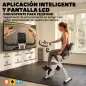 Bicicleta Estática Plegable con 8 Niveles de Resistencia Volante Pantalla LCD Bluetooth Pulsómetro y Sillín Ajustable