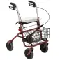 Andador para Ancianos Plegable con Asiento 4 Ruedas Altura Ajustable Frenos de Maneta Cesta Bandeja Porta Bastón Rojo Andador para Ancianos Plegable con Asiento 4 Ruedas Altura Ajustable Frenos de Maneta Cesta Bandeja Porta Bastón Rojo