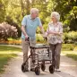 Andador para Ancianos Plegable con Asiento 4 Ruedas Altura Ajustable Frenos de Maneta Cesta Bandeja Porta Bastón Rojo Andador para Ancianos Plegable con Asiento 4 Ruedas Altura Ajustable Frenos de Maneta Cesta Bandeja Porta Bastón Rojo