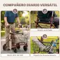 Andador para Ancianos Plegable con Asiento 4 Ruedas Altura Ajustable Frenos de Maneta Cesta Bandeja Porta Bastón Rojo Andador para Ancianos Plegable con Asiento 4 Ruedas Altura Ajustable Frenos de Maneta Cesta Bandeja Porta Bastón Rojo