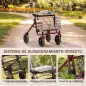 Andador para Ancianos Plegable con Asiento 4 Ruedas Altura Ajustable Frenos de Maneta Cesta Bandeja Porta Bastón Rojo Andador para Ancianos Plegable con Asiento 4 Ruedas Altura Ajustable Frenos de Maneta Cesta Bandeja Porta Bastón Rojo