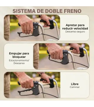 Andador para Ancianos Plegable con Asiento 4 Ruedas Altura Ajustable Frenos de Maneta Cesta Bandeja Porta Bastón Rojo