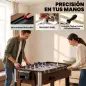 Mesa Multijuegos 3 en 1 con Ruedas con Freno Estante de Almacenaje Futbolines para Niños Billar Air Hockey Nogal