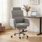 Silla de Escritorio con Reposapiés Tapizada en Borreguito con Respaldo Reclinable Reposacabezas Ajustable Gris Claro Silla de Escritorio con Reposapiés Tapizada en Borreguito con Respaldo Reclinable Reposacabezas Ajustable Gris Claro