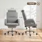 Silla de Escritorio con Reposapiés Tapizada en Borreguito con Respaldo Reclinable Reposacabezas Ajustable Gris Claro Silla de Escritorio con Reposapiés Tapizada en Borreguito con Respaldo Reclinable Reposacabezas Ajustable Gris Claro