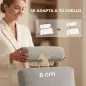 Silla de Escritorio con Reposapiés Tapizada en Borreguito con Respaldo Reclinable Reposacabezas Ajustable Gris Claro Silla de Escritorio con Reposapiés Tapizada en Borreguito con Respaldo Reclinable Reposacabezas Ajustable Gris Claro