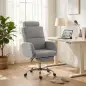 Silla de Escritorio con Reposapiés Tapizada en Borreguito con Respaldo Reclinable Reposacabezas Ajustable Gris Claro Silla de Escritorio con Reposapiés Tapizada en Borreguito con Respaldo Reclinable Reposacabezas Ajustable Gris Claro