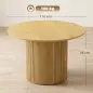 Mesa de Comedor Redonda Moderna para 4-6 Personas Mesa de Cocina de 110 cm con Base Cilíndrica Acanalada Roble Mesa de Comedor Redonda Moderna para 4-6 Personas Mesa de Cocina de 110 cm con Base Cilíndrica Acanalada Roble