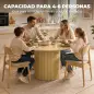 Mesa de Comedor Redonda Moderna para 4-6 Personas Mesa de Cocina de 110 cm con Base Cilíndrica Acanalada Roble Mesa de Comedor Redonda Moderna para 4-6 Personas Mesa de Cocina de 110 cm con Base Cilíndrica Acanalada Roble