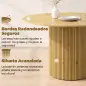 Mesa de Comedor Redonda Moderna para 4-6 Personas Mesa de Cocina de 110 cm con Base Cilíndrica Acanalada Roble Mesa de Comedor Redonda Moderna para 4-6 Personas Mesa de Cocina de 110 cm con Base Cilíndrica Acanalada Roble