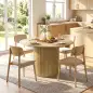Mesa de Comedor Redonda Moderna para 4-6 Personas Mesa de Cocina de 110 cm con Base Cilíndrica Acanalada Roble Mesa de Comedor Redonda Moderna para 4-6 Personas Mesa de Cocina de 110 cm con Base Cilíndrica Acanalada Roble