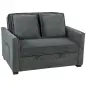 Sofá Cama 2 Plazas 3 en 1 con Respaldo Ajustable Bolsillos Laterales 2 Almohadas para Sala de Estar Gris Oscuro