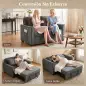 Sofá Cama 2 Plazas 3 en 1 con Respaldo Ajustable Bolsillos Laterales 2 Almohadas para Sala de Estar Gris Oscuro