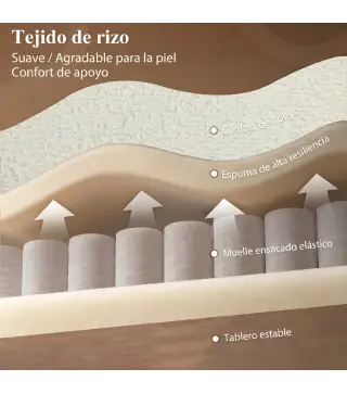 Sofá Cama 2 Plazas 3 en 1 con Respaldo Ajustable Bolsillos Laterales 2 Almohadas para Sala de Estar Blanco Crema