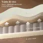Sofá Cama 2 Plazas 3 en 1 con Respaldo Ajustable Bolsillos Laterales 2 Almohadas para Sala de Estar Blanco Crema