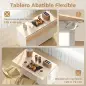 Isla de Cocina con Encimera Extensible Ruedas 2 Cajones 3 Armarios Estantes en la Puerta Toallero Blanco