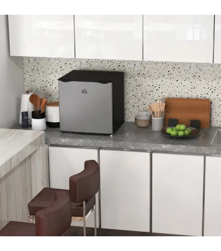 Congelador Vertical de 35 L con Temperatura Ajustable -24 °C a -14 °C Puerta Reversible y Estante Extraíble Plateado