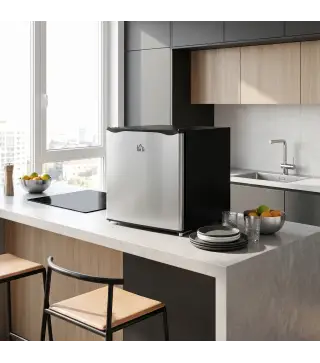 Congelador Vertical de 35 L con Temperatura Ajustable -24 °C a -14 °C Puerta Reversible y Estante Extraíble Plateado
