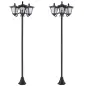 Conjunto de 2 Farolas Solares de Exterior con 3 Luces LED Impermeable IP44 para Camino Terraza 51,5x47x182,5 cm Negro Conjunto de 2 Farolas Solares de Exterior con 3 Luces LED Impermeable IP44 para Camino Terraza 51,5x47x182,5 cm Negro