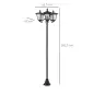 Conjunto de 2 Farolas Solares de Exterior con 3 Luces LED Impermeable IP44 para Camino Terraza 51,5x47x182,5 cm Negro Conjunto de 2 Farolas Solares de Exterior con 3 Luces LED Impermeable IP44 para Camino Terraza 51,5x47x182,5 cm Negro
