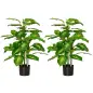 Juego de 2 Árboles Artificiales de 95 cm con Maceta Plantas Sintéticas para Decoración Hogar Salón Oficina Verde
