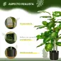 Juego de 2 Árboles Artificiales de 95 cm con Maceta Plantas Sintéticas para Decoración Hogar Salón Oficina Verde