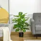 Juego de 2 Árboles Artificiales de 95 cm con Maceta Plantas Sintéticas para Decoración Hogar Salón Oficina Verde
